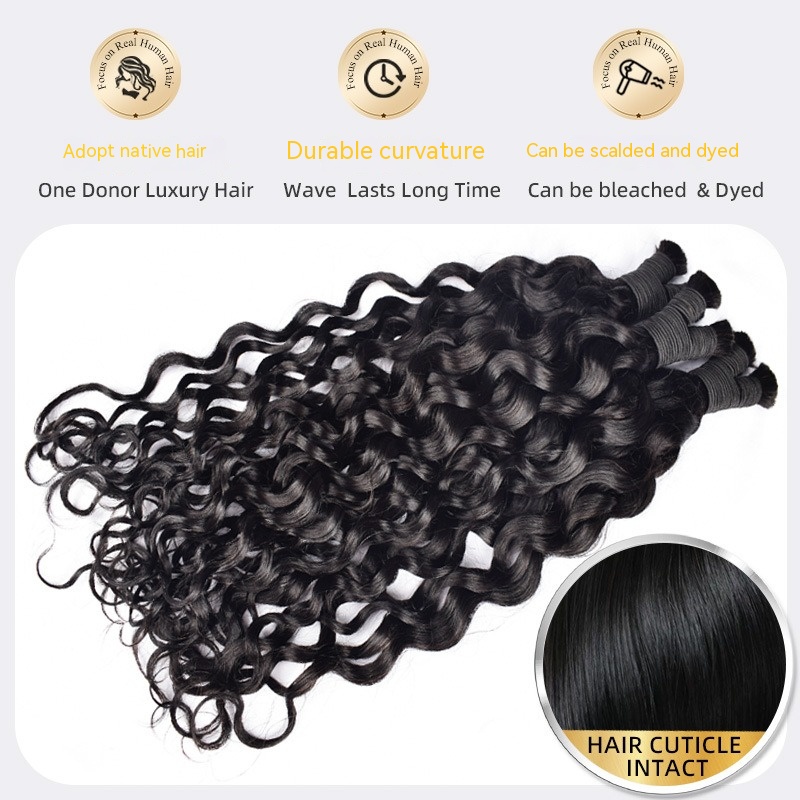 Enhance your hair's volume and texture with these water wave human hair extensions, ideal for bulk hair
